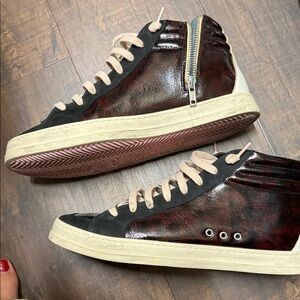 P448 Black and Brown High-Top Sneakers
